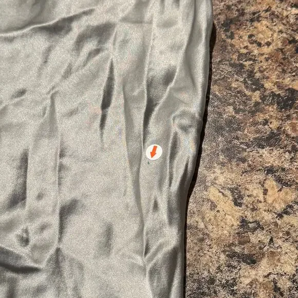 Victorias Secret Slip Dress Silk Cowl Y2K Minimalist Glam Gown Maxi Silver XS - Picture 5 of 7